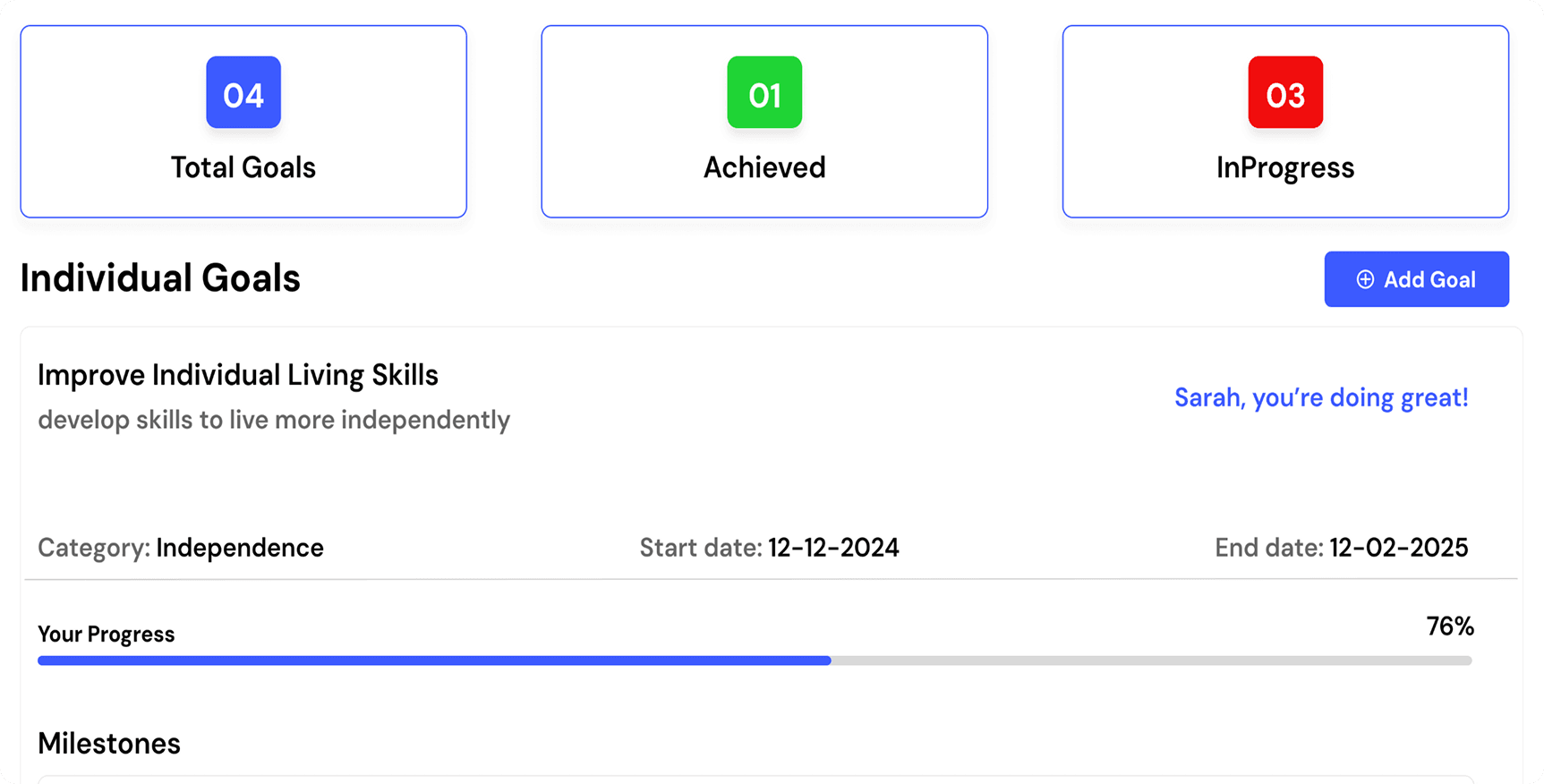 Manage Goals