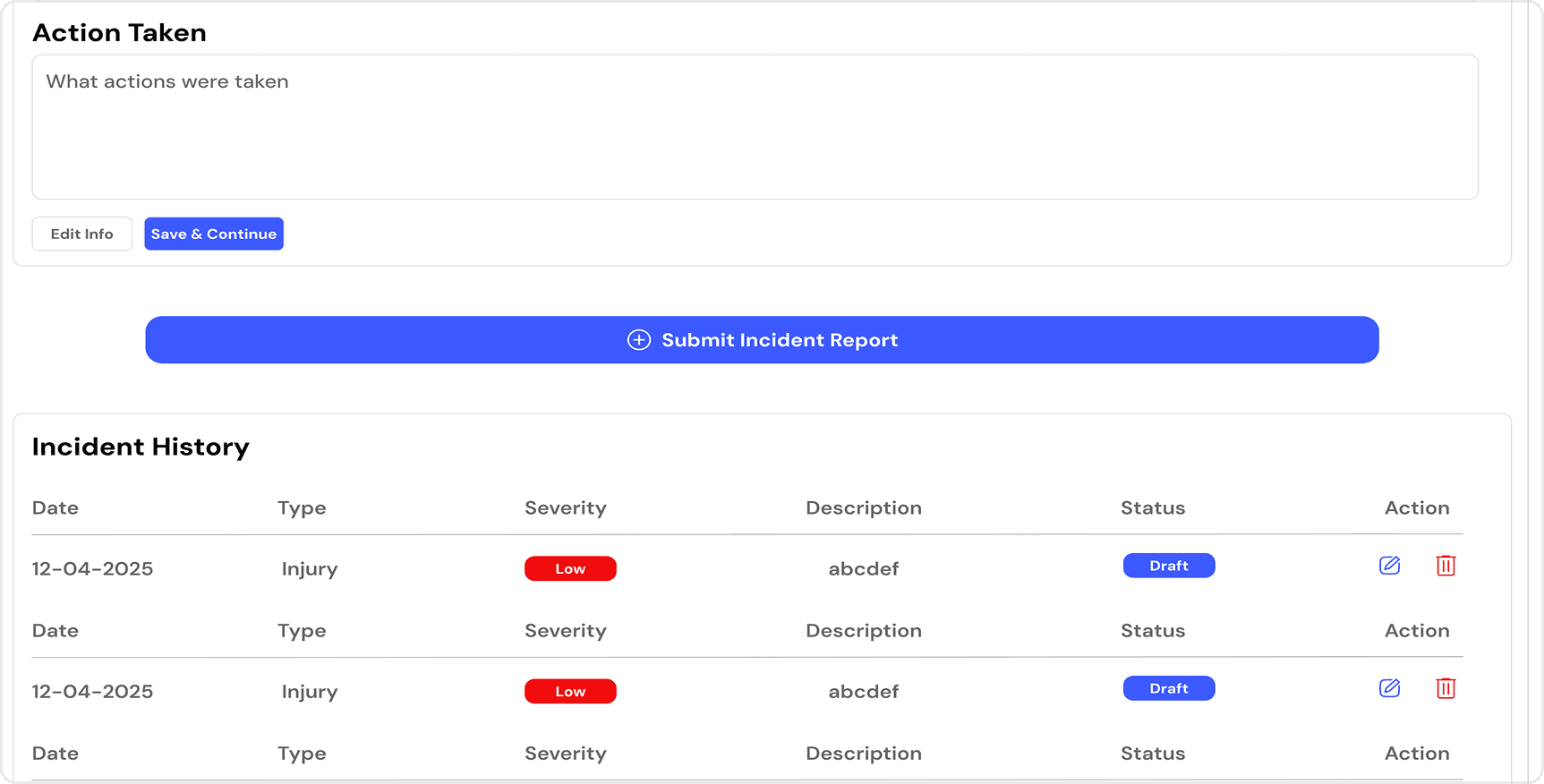 Manage Incident History