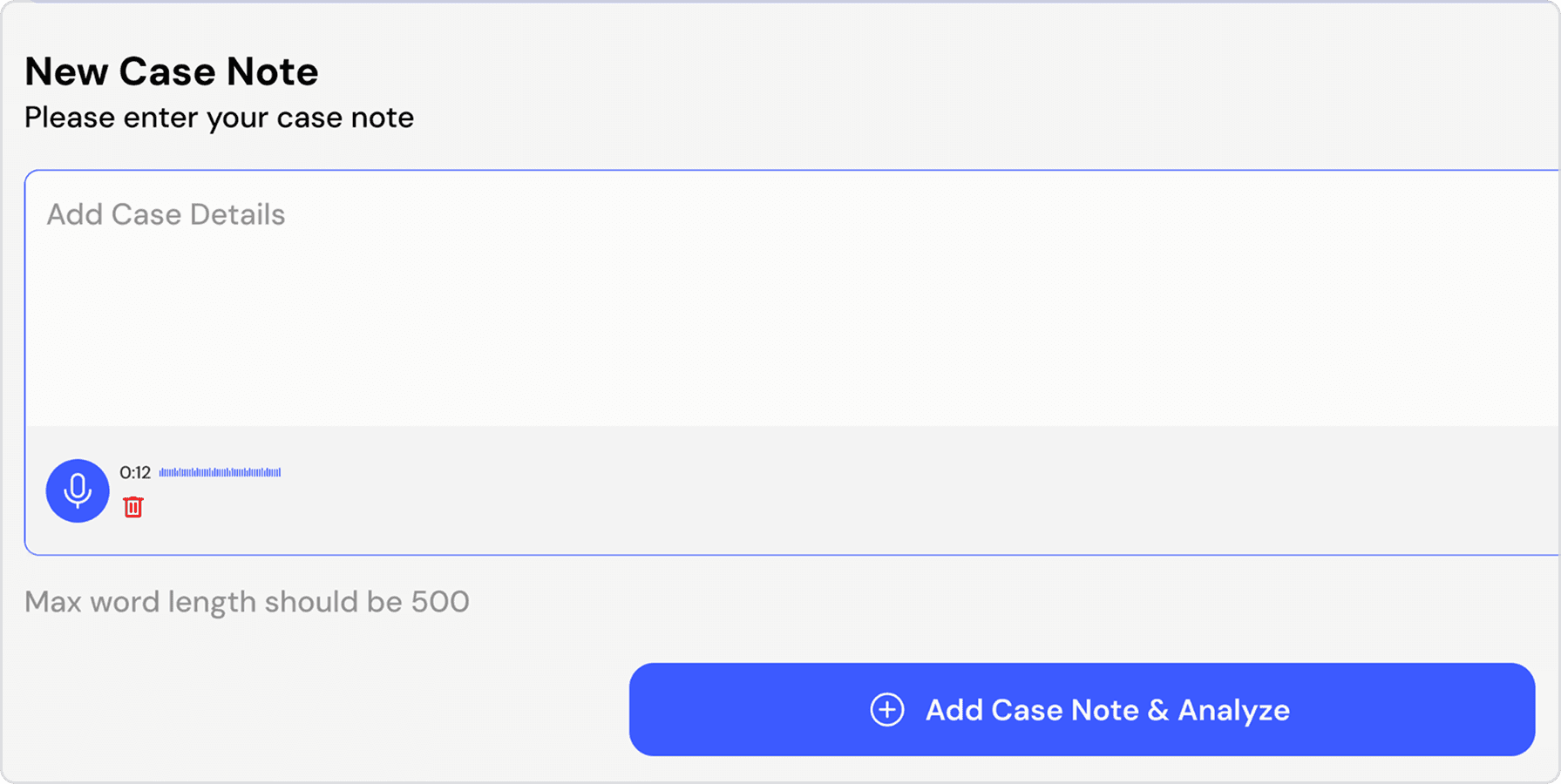 Generate Case Note With AI-Voice Note