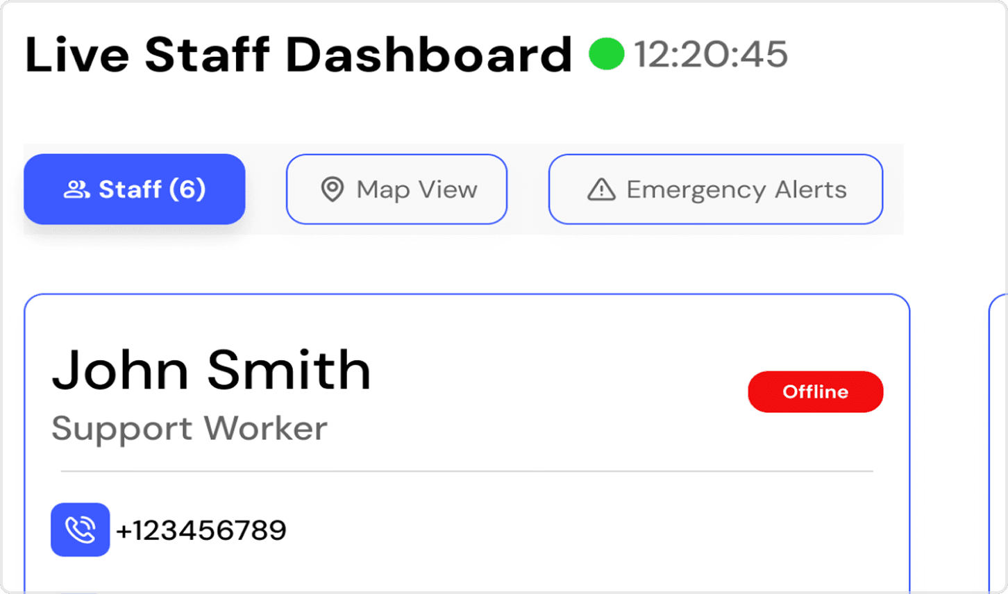 Live Staff Dashboard