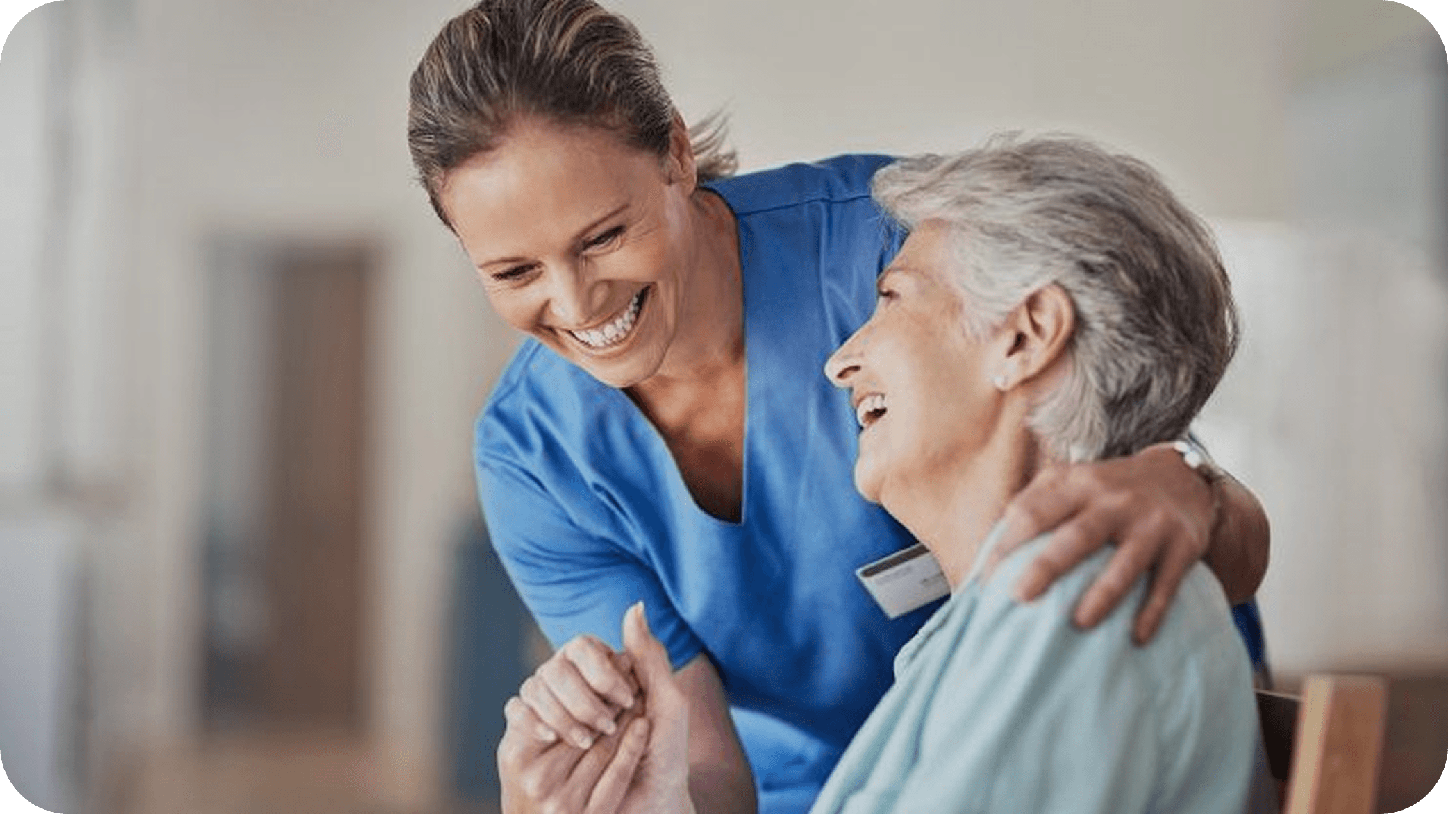 Care provider with senior