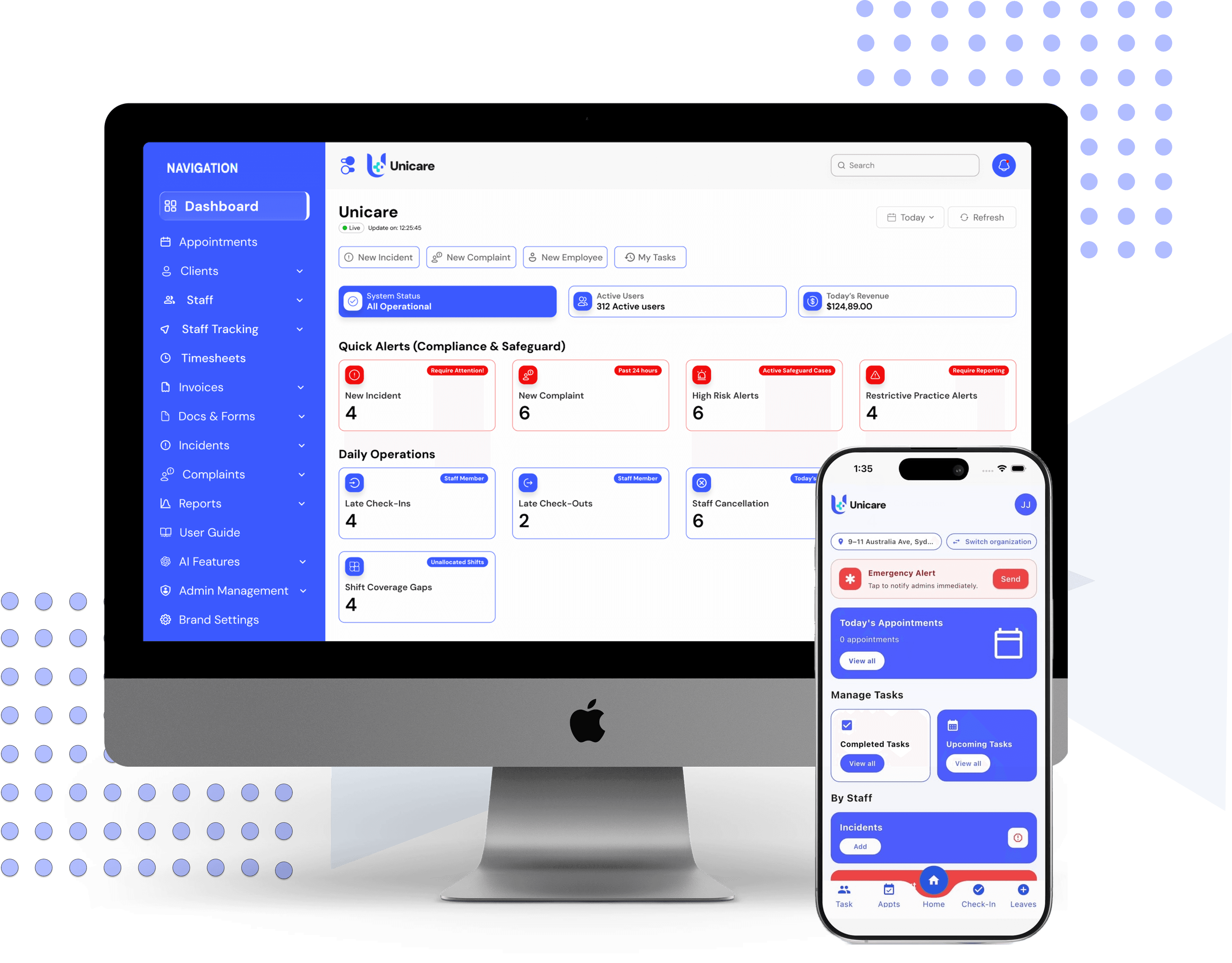Unicare dashboard preview