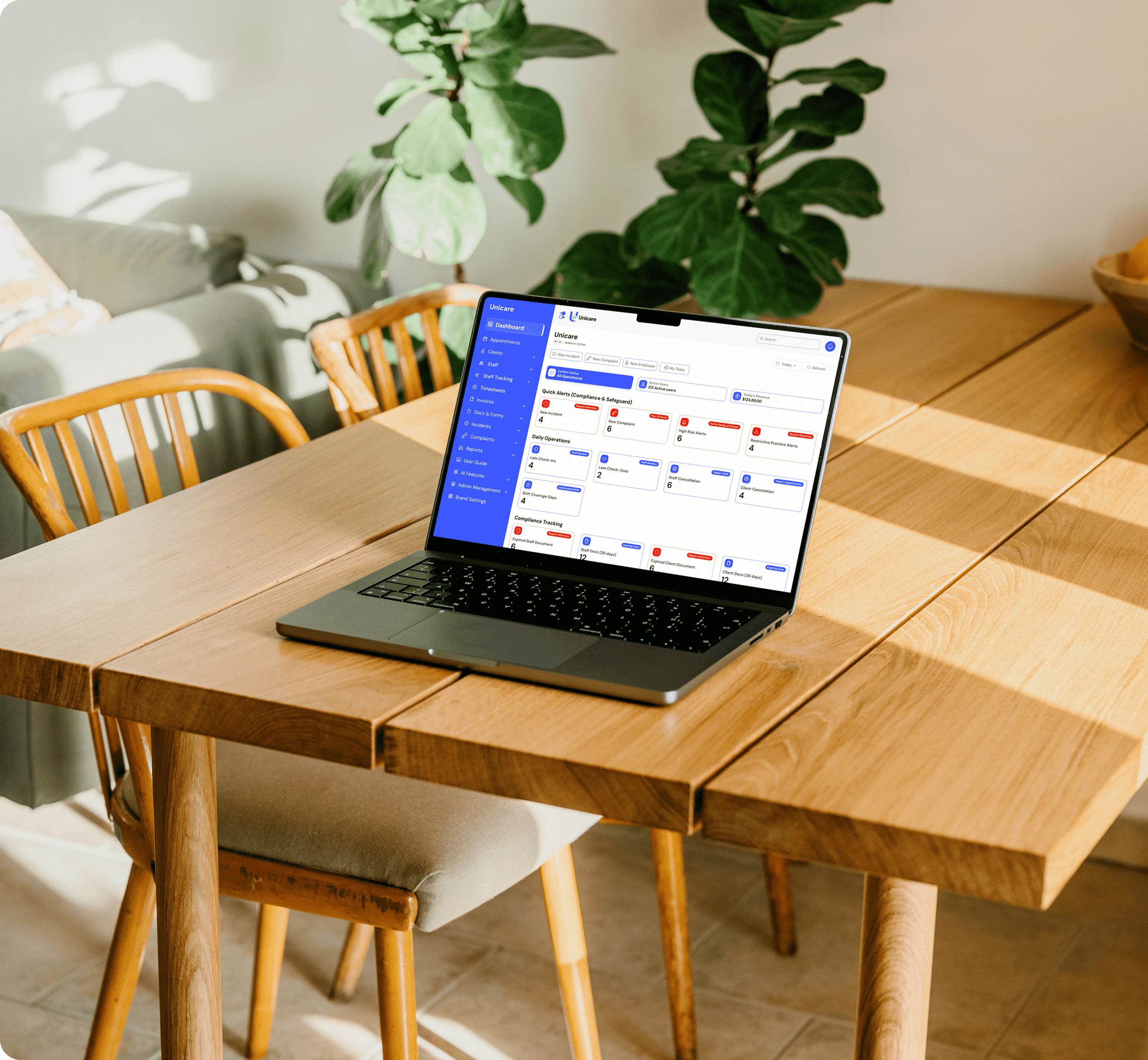 Unicare dashboard preview